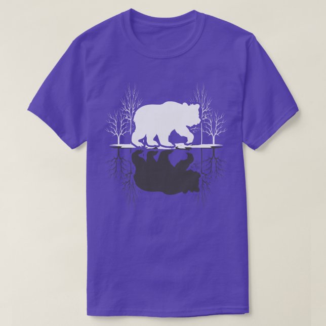Camiseta Naturaleza de los árboles salvajes Oso de animales (Diseño del anverso)