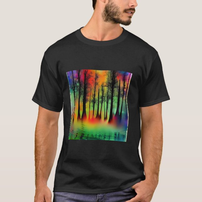 Camiseta Naturaleza de los árboles silvestres Montañas fore (Anverso)