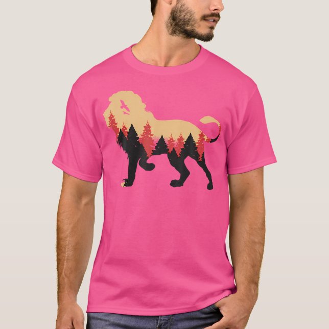 Camiseta Naturaleza De Los Leones Y Caminata Con Bosque (Anverso)