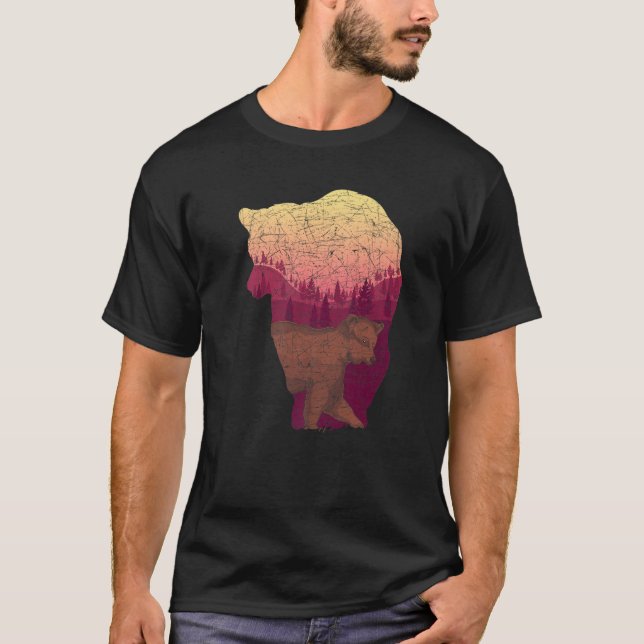 Camiseta Naturaleza de los osos morados de animales salvaje (Anverso)