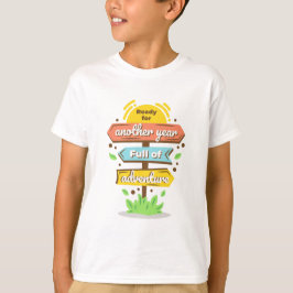 Camiseta Naturaleza de los Rótulos de Aventura de Cumpleaño