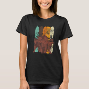 Camiseta Naturaleza de Montaña Retro Oso Marrón Animal Bea