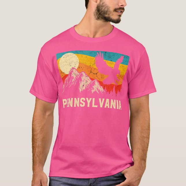 Camiseta Naturaleza de Pennsylvania Eagle Retro Senderismo  (Anverso)