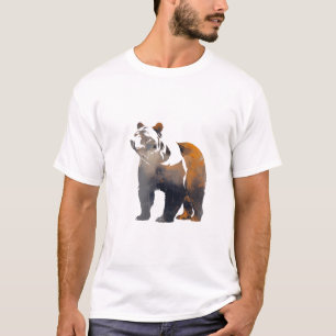 Camiseta Naturaleza de vida silvestre de oso pardo Estilo d