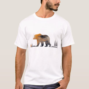 Camiseta Naturaleza de vida silvestre de oso pardo Estilo d