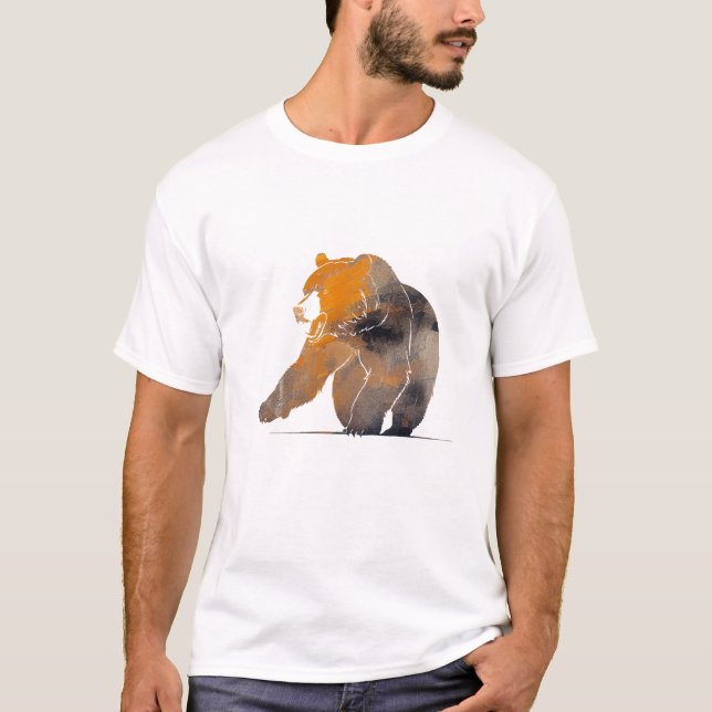 Camiseta Naturaleza de vida silvestre de oso pardo Estilo d (Anverso)