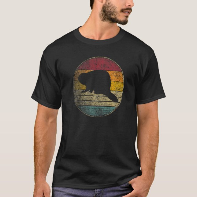 Camiseta Naturaleza del castor Senderismo Estilo Gif Retro  (Anverso)