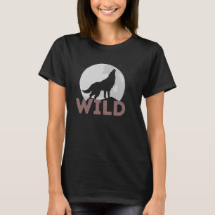 Camiseta Naturaleza del Lobo Salvaje Supervivencia lunar Su