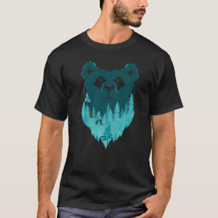 Camiseta Naturaleza del Oso Marrón Árboles silvestres Vida 
