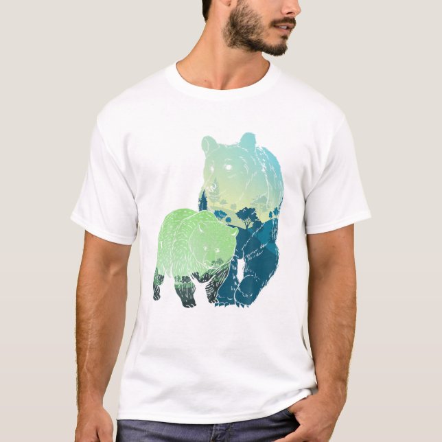 Camiseta Naturaleza del oso marrón Selva de vida silvestre  (Anverso)