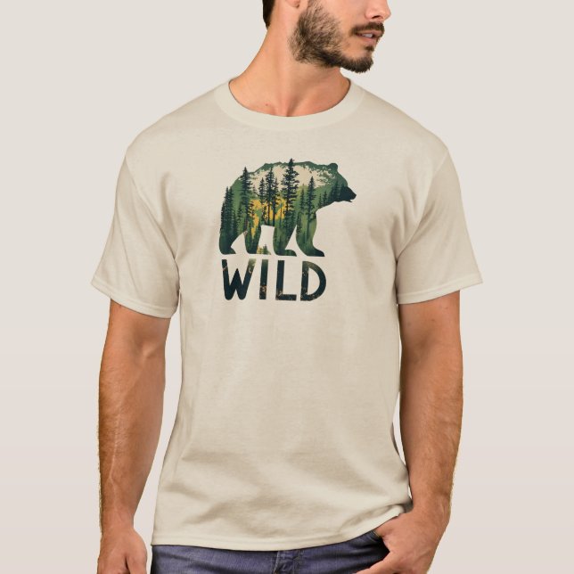 Camiseta Naturaleza del oso salvaje al aire libre (Anverso)