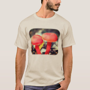 Camiseta Naturaleza del par de hongos salvajes naranja