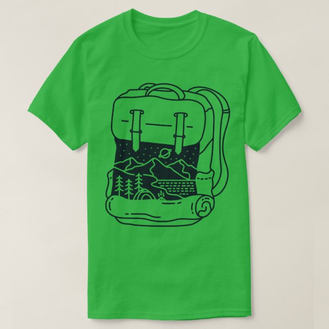 Camiseta Naturaleza Dentro De La Mochila (Diseño del anverso)