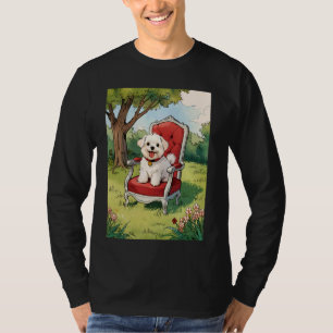Camiseta Naturaleza divertida de perro maltés al aire libre