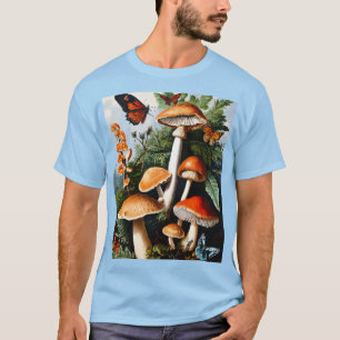 Camiseta Naturaleza encantada: hongo vintage y tee de marip