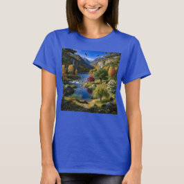 Camiseta Naturaleza Escenario de Naturaleza Montañas Cascad