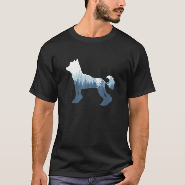 Camiseta Naturaleza exterior de la silueta china de perro r (Anverso)