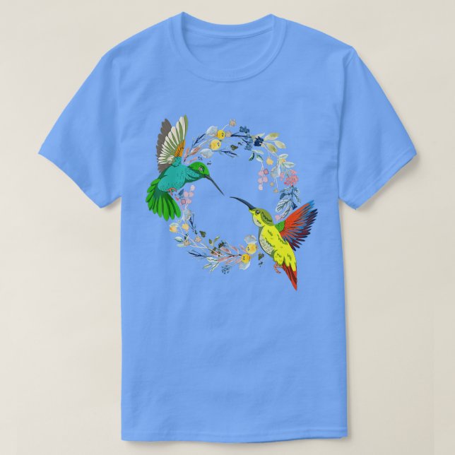 Camiseta Naturaleza floral Pájaro Animal Flores de cosecha  (Diseño del anverso)