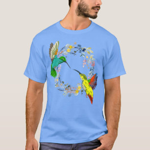 Camiseta Naturaleza floral Pájaro Animal Flores de cosecha