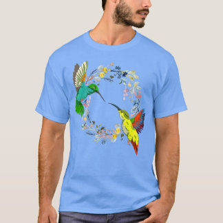 Camiseta Naturaleza floral Pájaro Animal Flores de cosecha 