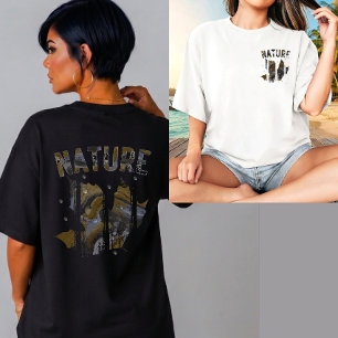 Camiseta Naturaleza fusionada con arte de mármol líquido