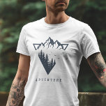 Camiseta Naturaleza geométrica moderna Aventura de las mont<br><div class="desc">Gráfico de naturaleza geométrica hipster Guay con una montaña y un bosque con formas triangulares.</div>