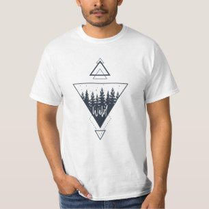 Camiseta Naturaleza geométrica moderna Bosque Boho Triángul