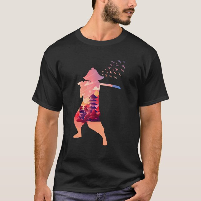 Camiseta Naturaleza Guerrero tradicional Samurai japonés (Anverso)