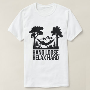 Camiseta Naturaleza Hammock Camping Relajante Silhouette Ar