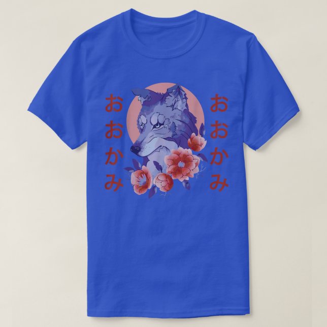 Camiseta Naturaleza japonesa de la flor lobo  (Diseño del anverso)