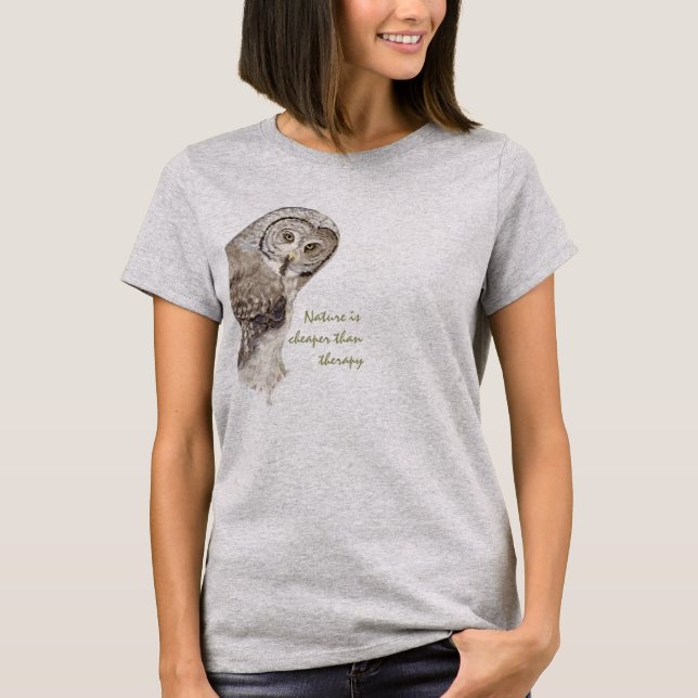 Camiseta "Naturaleza más barata que la terapia" Humor Water (Anverso)