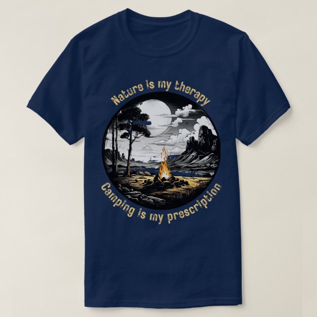 Camiseta Naturaleza Mi Terapia Camping es mi receta 1 (Diseño del anverso)