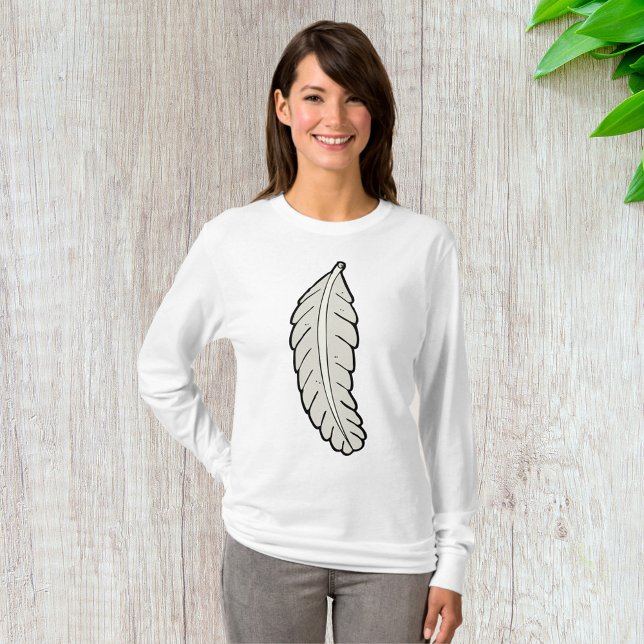 Camiseta Naturaleza Minimalista de la pluma dibujada a mano (Subido por el creador)