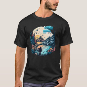 Camiseta Naturaleza Reflejo Árboles forestales Vida silvest