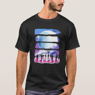 Camiseta Naturaleza retro Lover Árboles forestales Luna lle