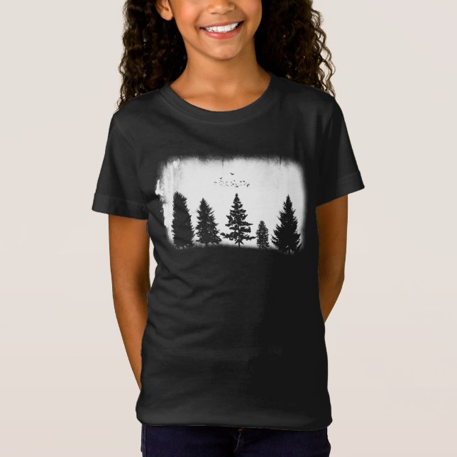 Camiseta Naturaleza Retro minimalista Árboles silvestres (Anverso)