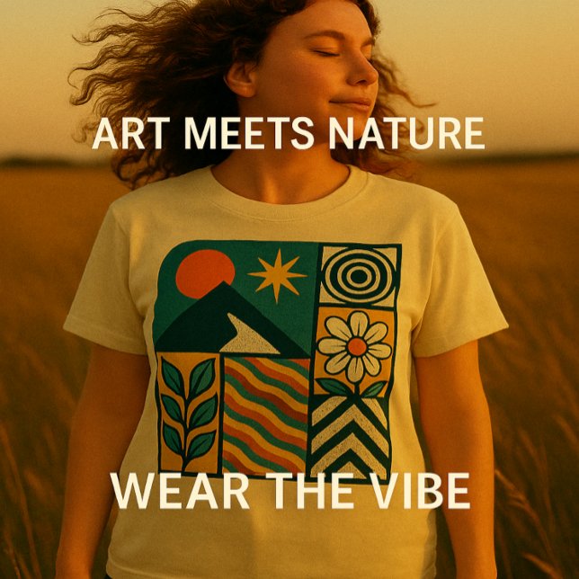 Camiseta Naturaleza retro Resumen Floral geométrica moderni (Subido por el creador)