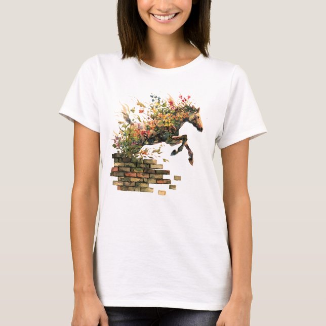 Camiseta Naturaleza Salto de Caballos Botánicos Florales (Anverso)