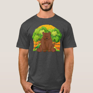 Camiseta Naturaleza Selva Marrón Oso Largo Vida Silvestre R