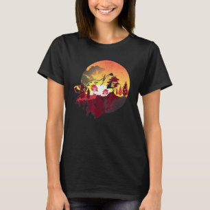 Camiseta Naturaleza silvestre Sunset Animal Howling Wolf Tr