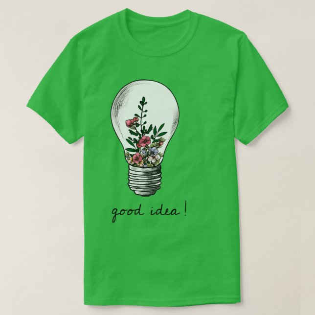 Camiseta naturaleza vegetación buena idea acuarela a los am (Diseño del anverso)