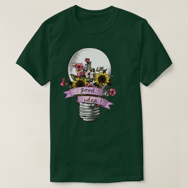 Camiseta naturaleza vegetación buena idea acuarela jardín 2 (Diseño del anverso)