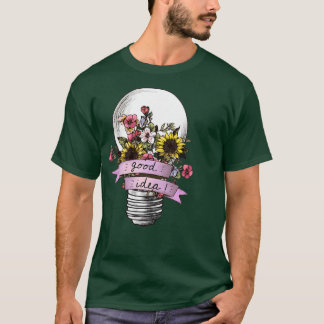 Camiseta naturaleza vegetación buena idea acuarela jardín 2