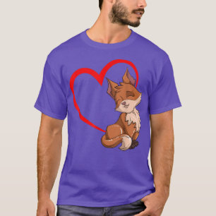 Camiseta Naturaleza Vida silvestre Fox Lover Heart Forest A