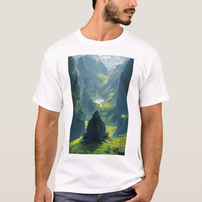 Camiseta Naturaleza Zen Meditación Hombre con capuchón (Anverso)