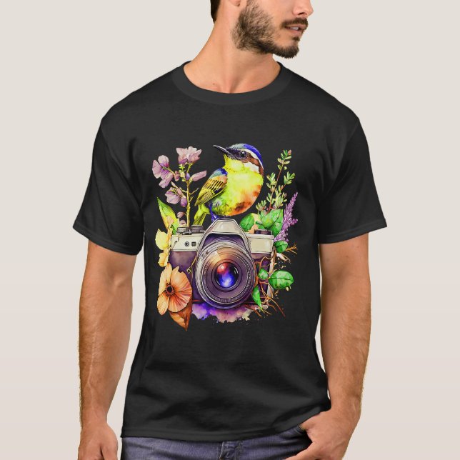 Camiseta Naturas Fotografía Amor Flores y Aves Observar C (Anverso)