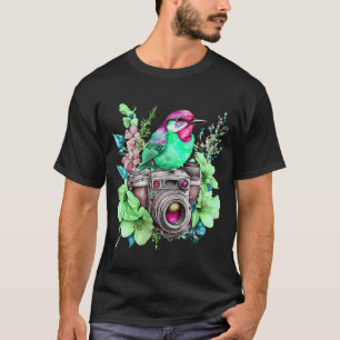 Camiseta Naturas Fotografía Amor Flores y Aves Observar C