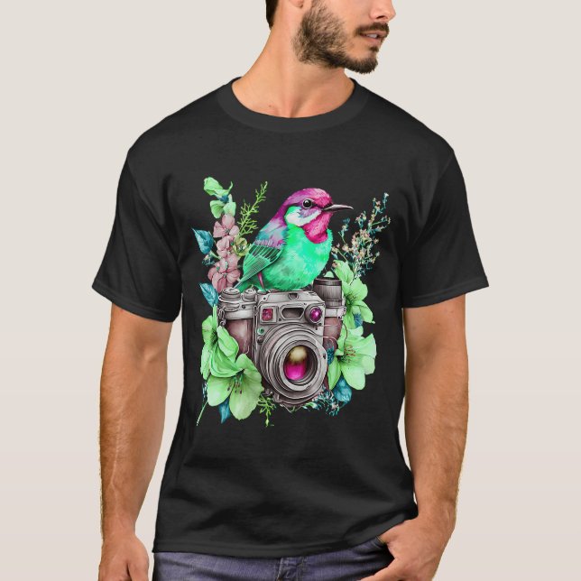 Camiseta Naturas Fotografía Amor Flores y Aves Observar C (Anverso)
