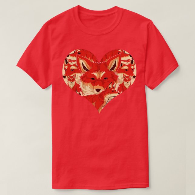 Camiseta Nature Fox Lover Heart Wildlife Animal Fox (Diseño del anverso)
