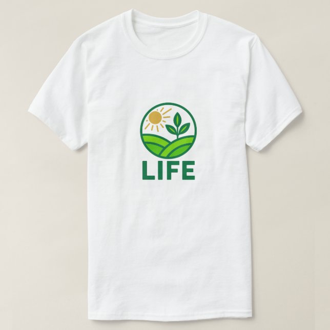 Camiseta Nature Green Design – Life Logo (Diseño del anverso)
